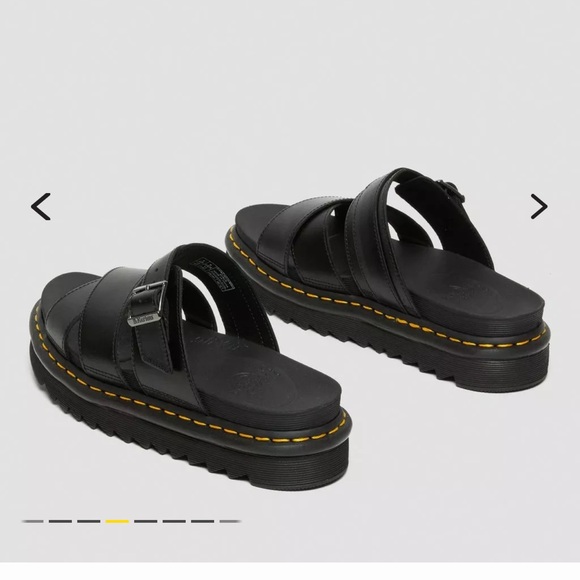 Dr. MARTENS RYKER BLACK LEATHER STRAP SLIDE SANDALS UNISEX MENS 4, WOMENS 5 - Picture 5 of 14